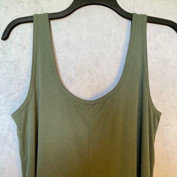 Marine Layer Luxe Rib Jumpsuit Womens Size XL Green Ankle Wide Leg Romper NEW! - Picture 3 of 15